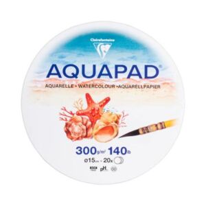 Clairfontaine Aquapad aquarelbloc rond 15 cm, 300 gr, 20 vel