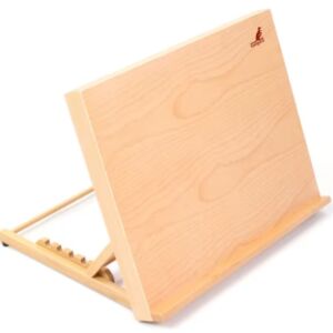 Kantelbaar houten werkblad, workstation van gelakt beukenhout, formaat A3