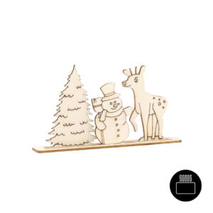 Houten lasergesneden standaard, Winter