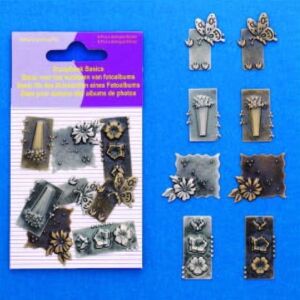 Scrapbook embellishments / basics bloemen, 8 stuks, inclusief plakkertjes