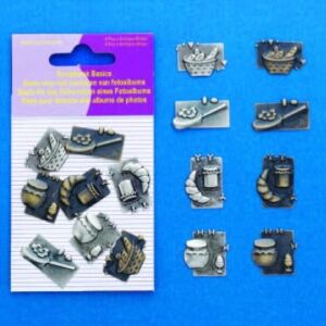 Scrapbook embellishments / basics, keuken, 8 stuks, inclusief plakkertjes