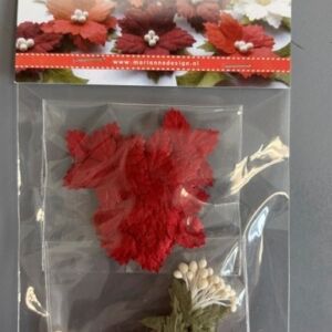 Papieren bloemen, kerstster DIY, rood