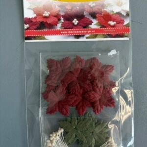 Papieren bloemen, kerstster DIY, donkerrood