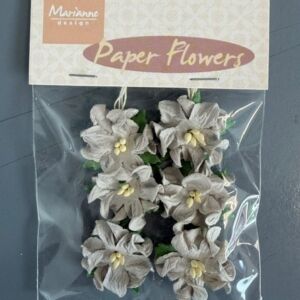 Papieren bloemen, beige/grijs