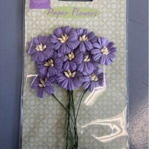 Papieren bloemen, margriet, donker lavendel, 10 stuks