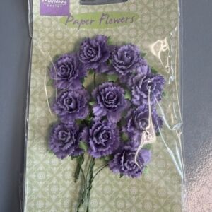 Papieren bloemen, anjer, donker lavendel, 10 stuks