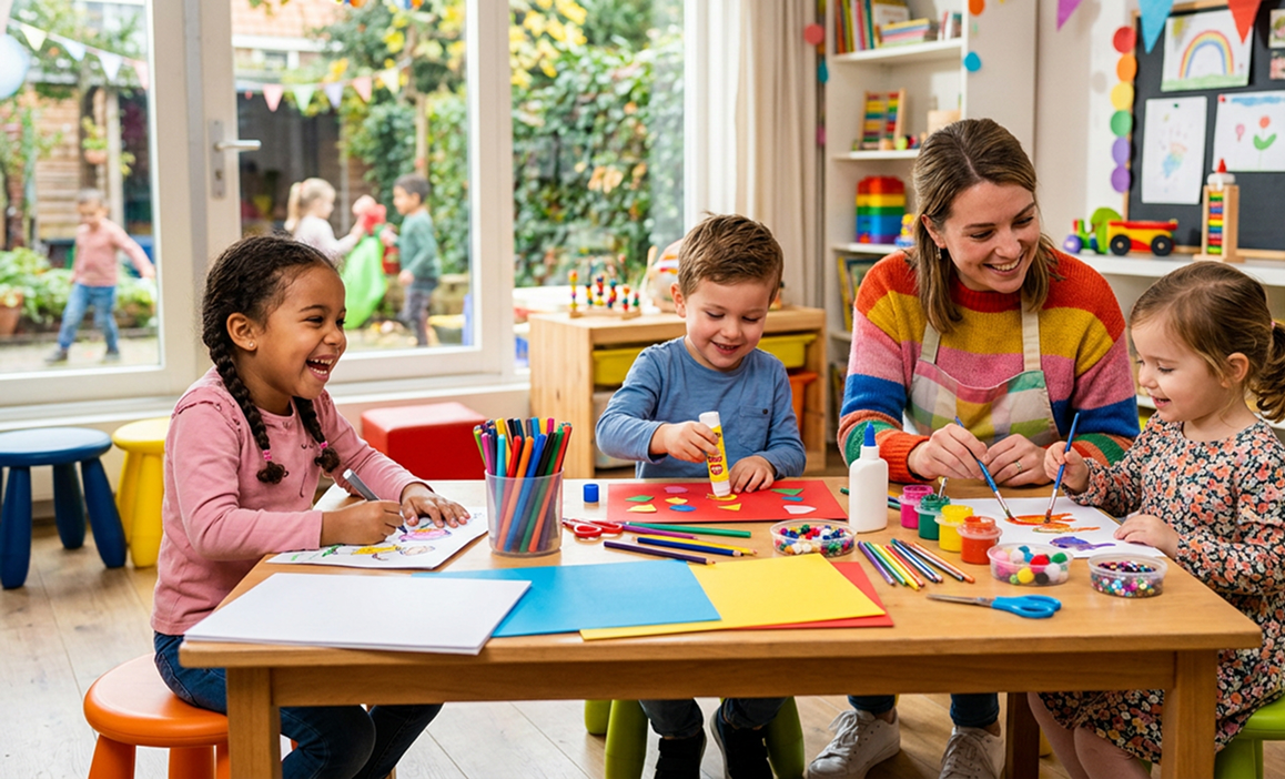 Creatieve materialen voor het klaslokaal van een basisschool