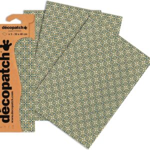Decopatchpapier A3 - grijs/geel tegelpatroon, 3 vel C706