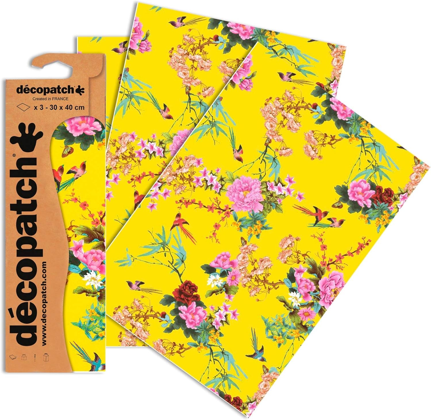 Decopatch papier A3 geel hawai C750 3 vel