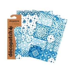 Decopatchpapier A3 - Portugese tegel blauw, 3 vel C904