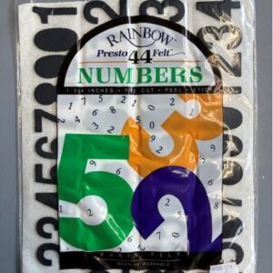 Vilten cijfers, zelfklevend, hoogte 45 mm, 44 stuks, zwart