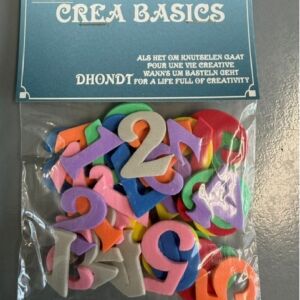 Crepla rubber/foam stansdelen, 40 stuks, cijfers 2 cm, assortiment
