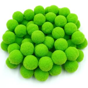 OUTLET Pompoentjes/pompons/pompoms, 25 mm, 40 st, Lichtgroen